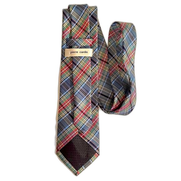 Pierre Cardin Neck Tie, Striped,‎ Blue Green Red Yellow Business Professional - Picture 1 of 3